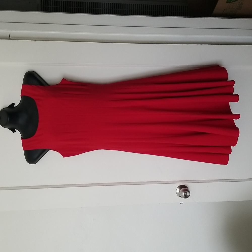 Calvin Klein red A-line midi dress, size 10